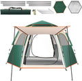 Camping Tent Large Tent 87" L 73" W 40" H with Instant Setup Outdoor Tent with 2 Doors,3 Windows,Removable Rainfly, Hexagonal Moisture-Proof Pad and Carry Bag,4/6/8 Person Weatherproof